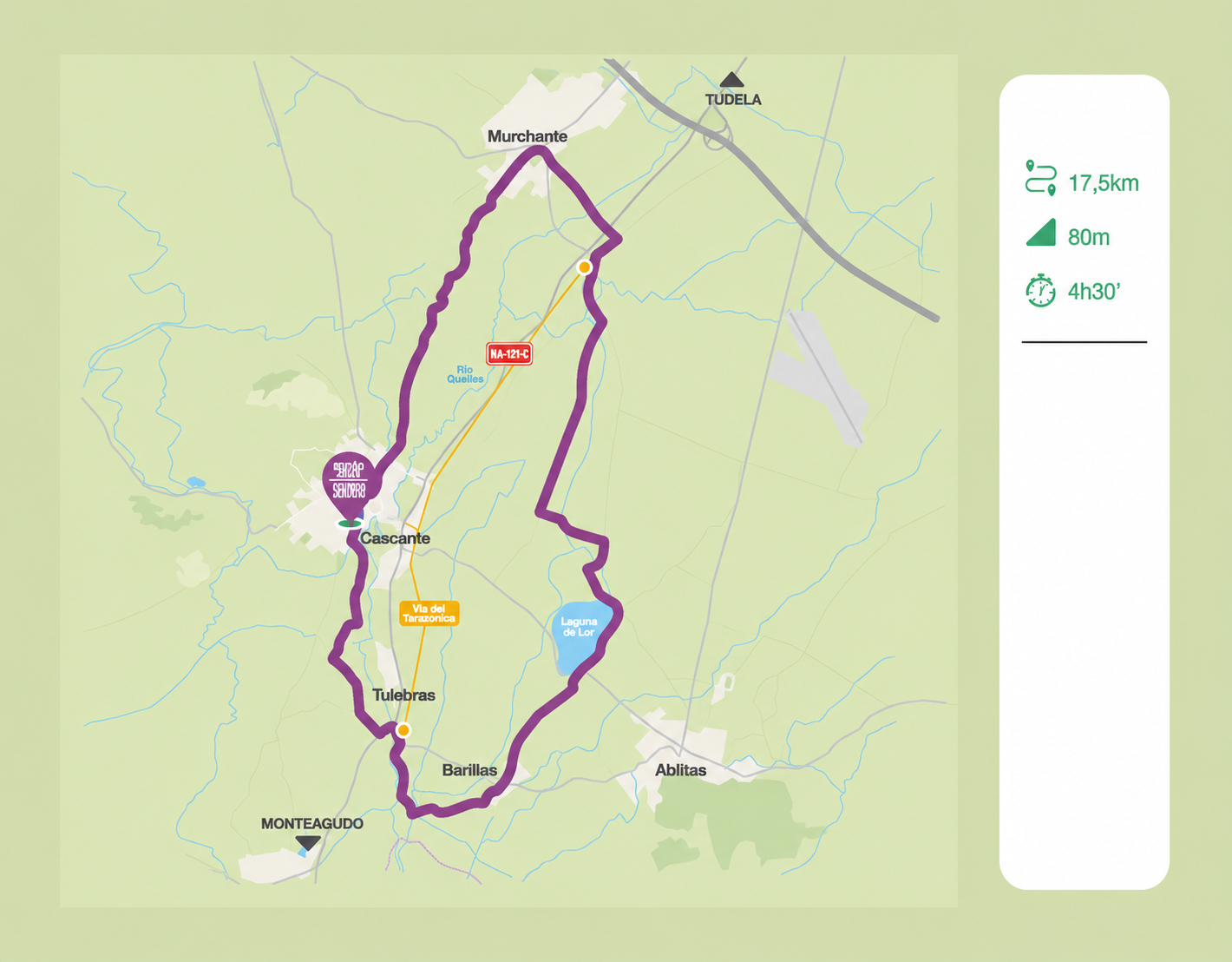 mapa con la ruta