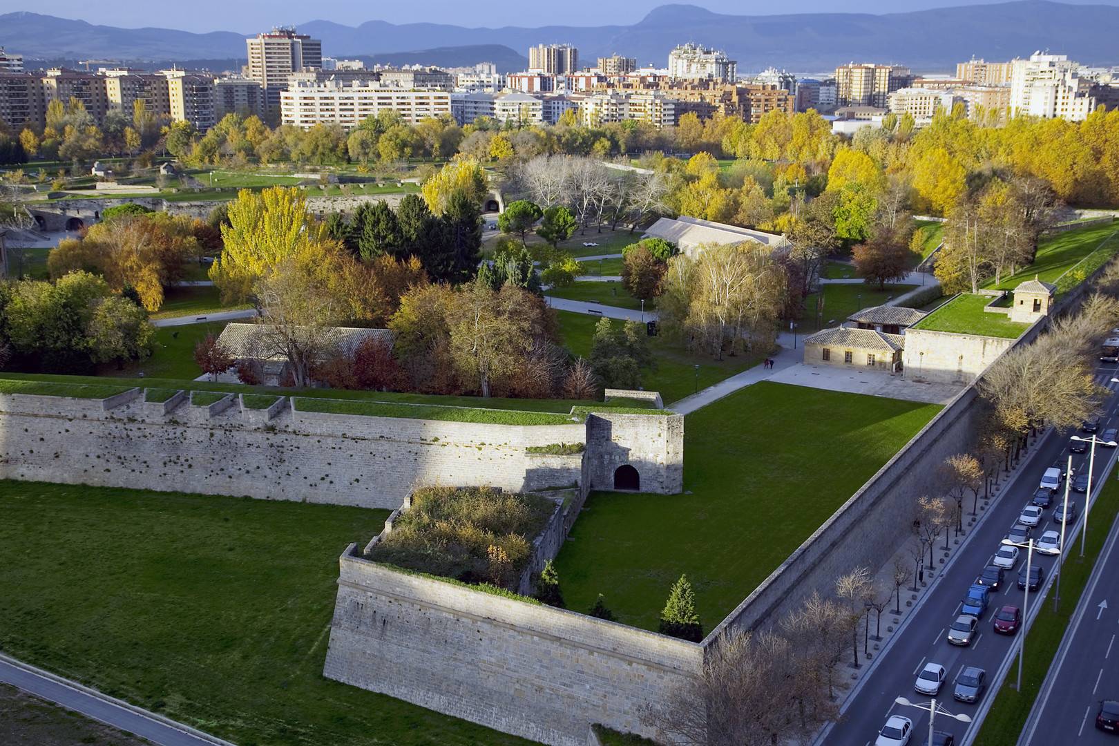 vista aérea de la Ciudadela de Pamplona