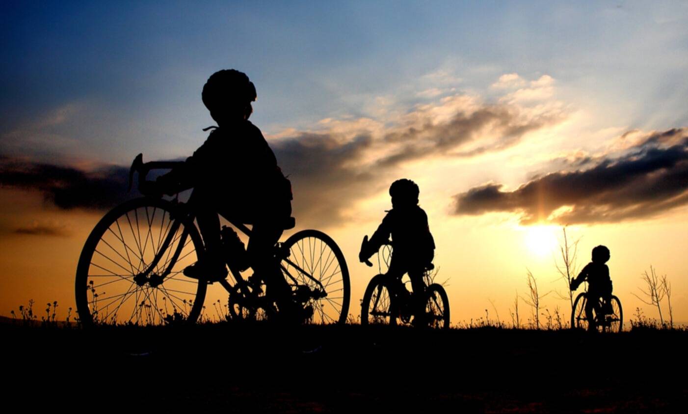 Two children on a bike