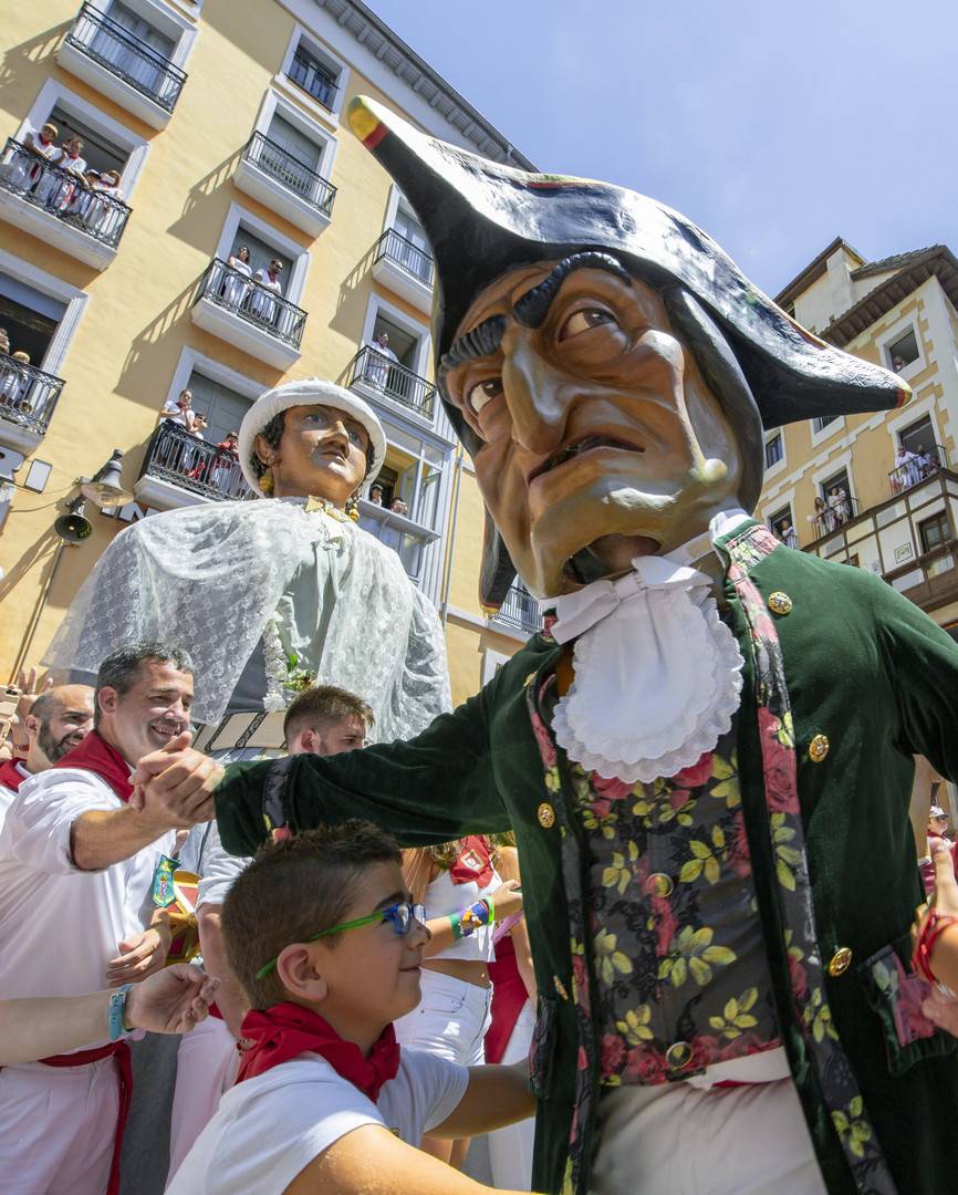 Giants and Bigheads parade in San Fermin Festival