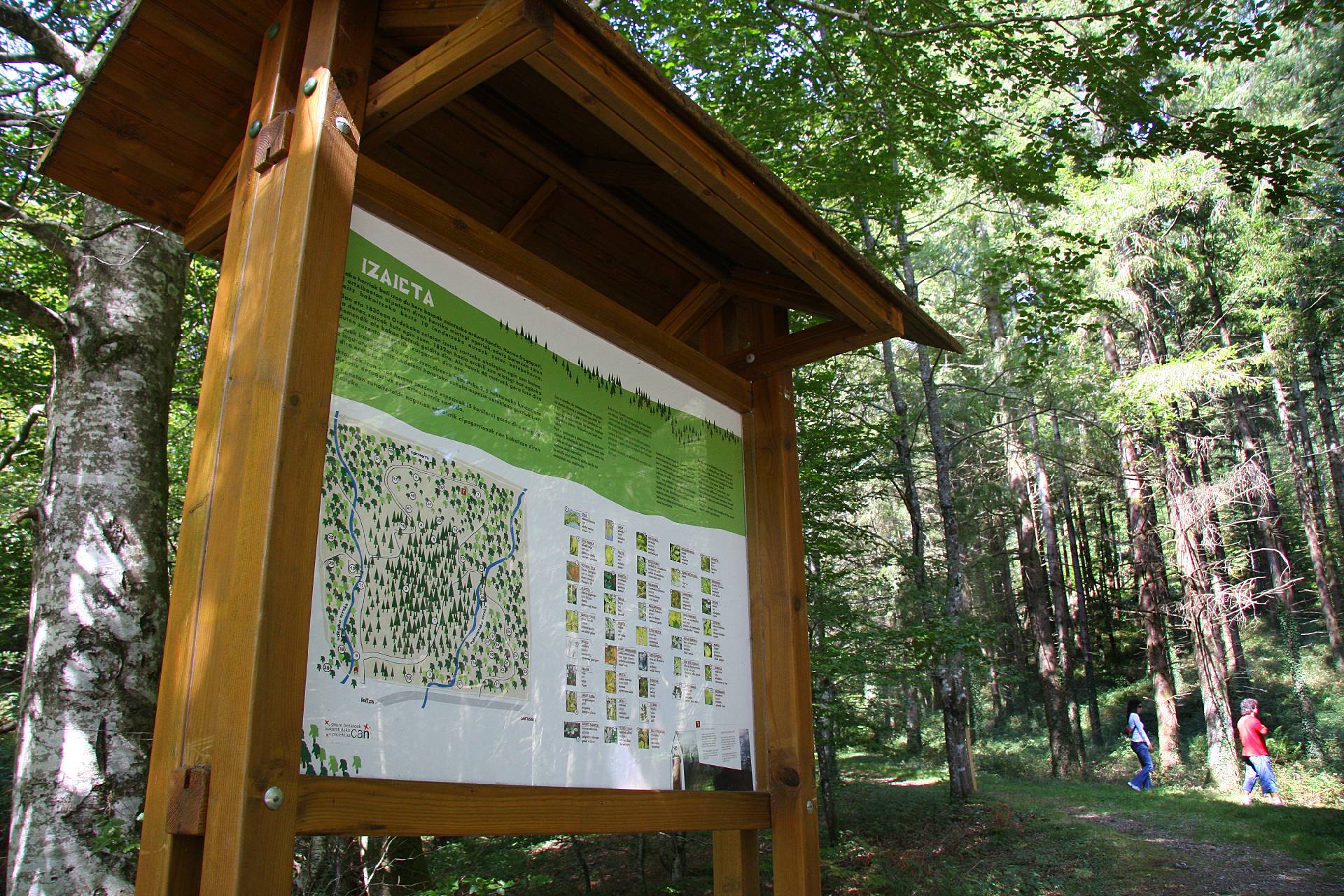 Panel informativo en el Bosque de Leitzalarrea