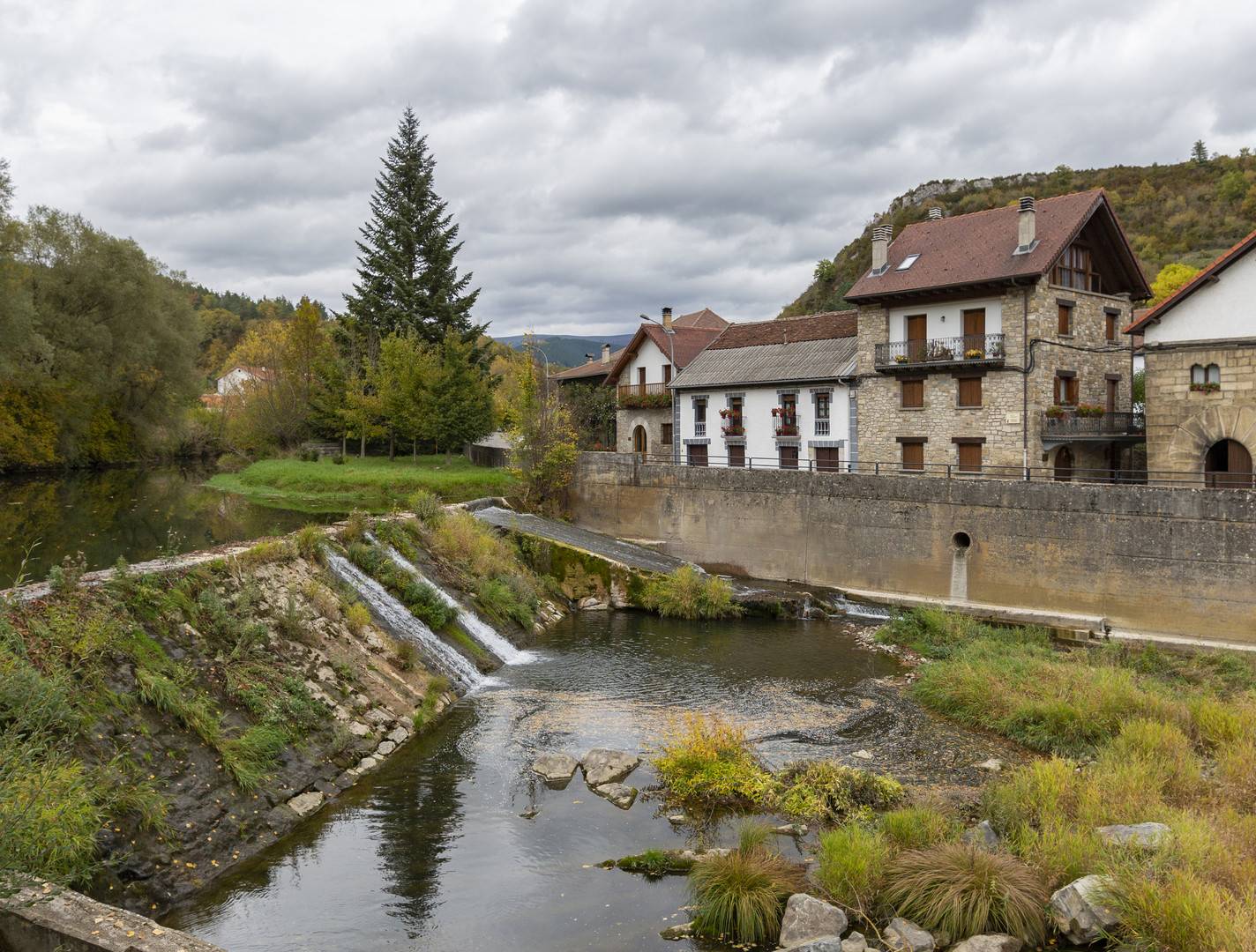 Typical village with river