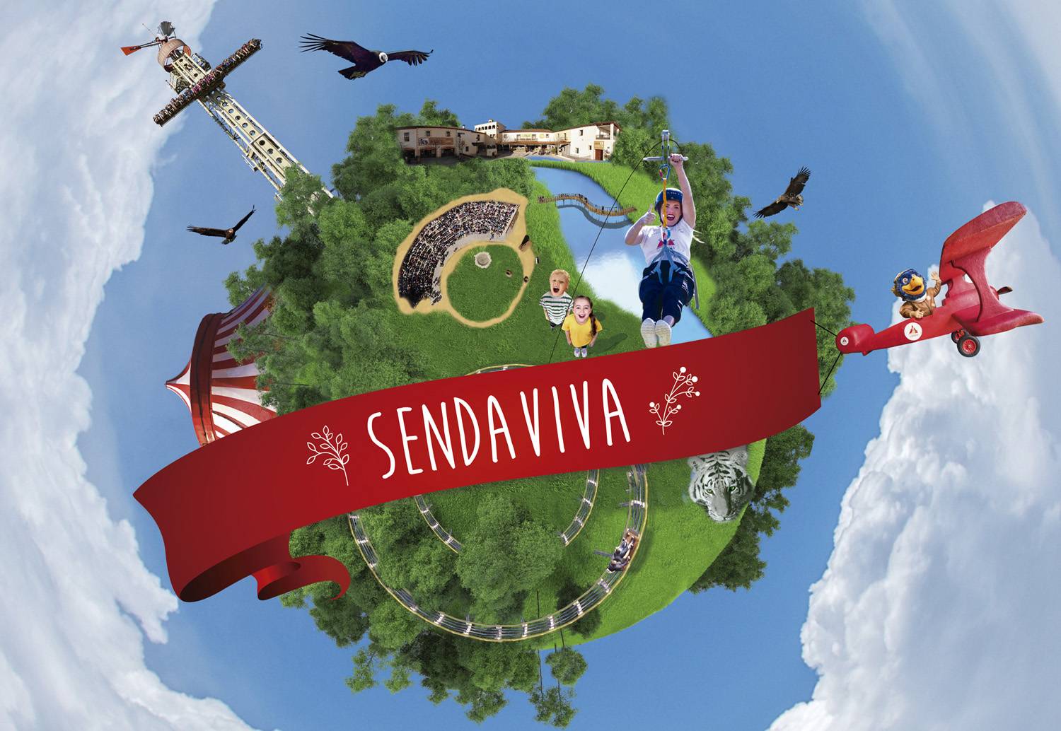 Infografía del Parque de aventuras Sendaviva