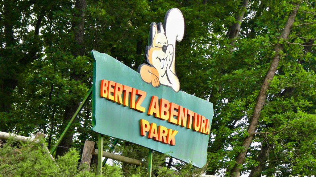 Entrance sign at Bertiz Abentura Park