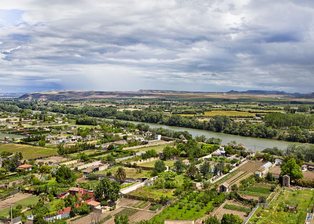 Vista aérea de la Mejana de Tudela, un paraíso de huertas