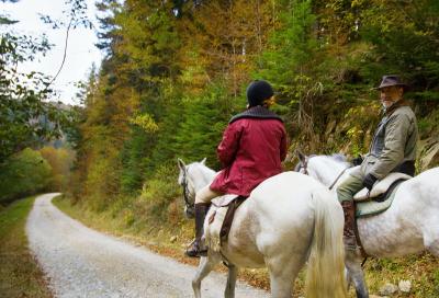 Una pareja a caballo por Irati