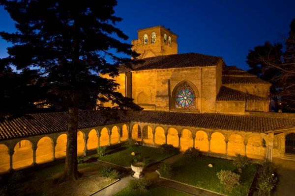 Church of San Pedro de la Rúa de Estella-Lizarra at night